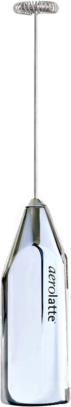 Aerolatte Steam-Free Milk Frother, Satin Finish, 18/8 Stainless Steel Whisk, BPA-Free Plastic Housing, Batteries Included