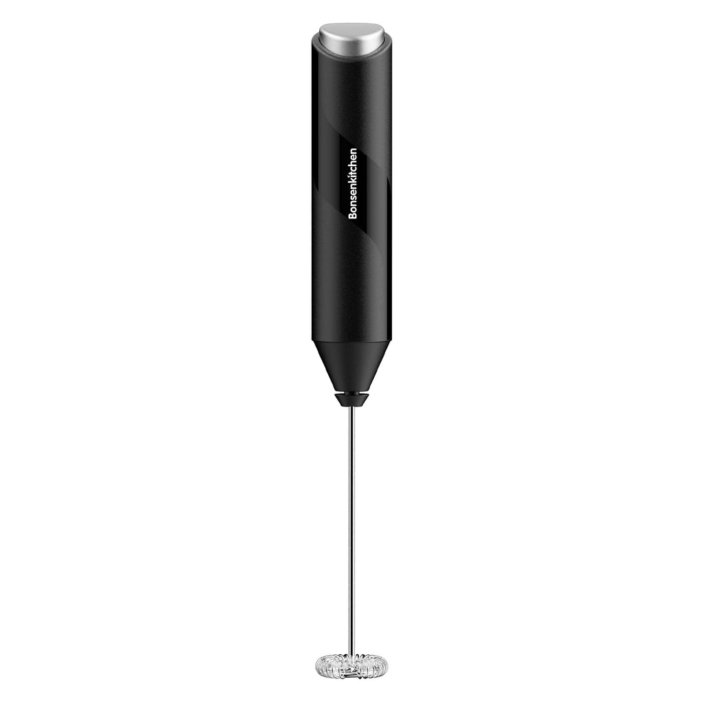 Bonsenkitchen Milk Frother for Coffee, Battery Operated, Black