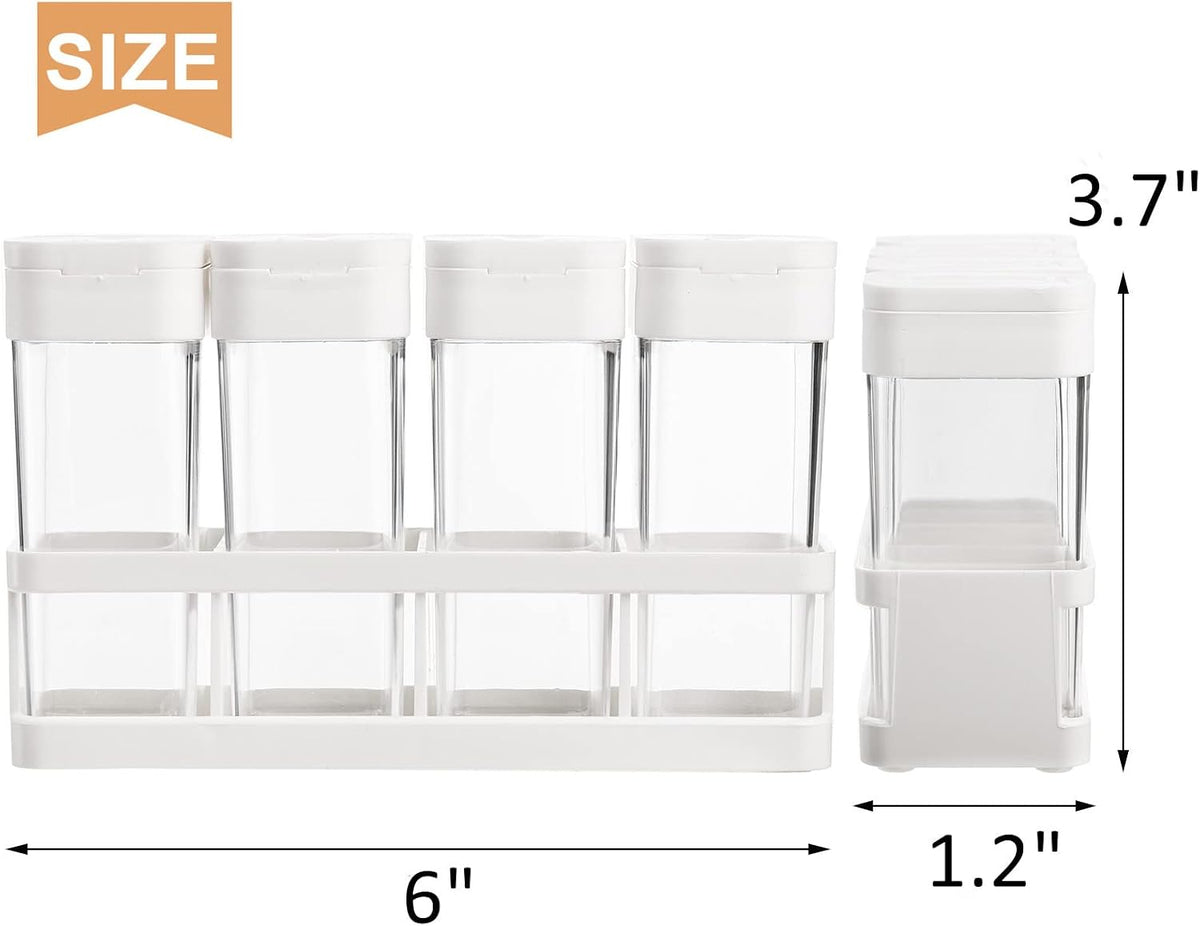 ZOOFOX 12 Pieces Spice Shaker Jars, Plastic Seasoning Shaker Box Set with Lid, Transparent Barbecue Storage Containers Spice Racks Kitchen Supplies