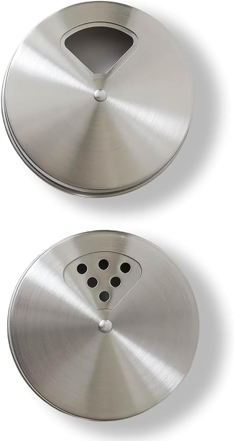 Mason Jar Shaker Lids Stainless Steel – Adjustable Spice & Seasoning Dispenser Tops for Regular Mouth Ball Canning Jars (4 Pack)