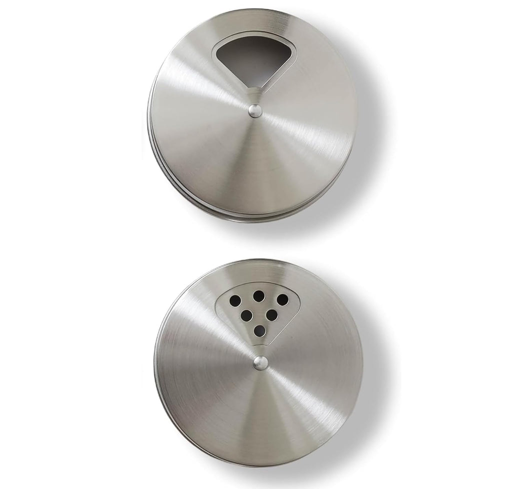 Mason Jar Shaker Lids Stainless Steel – Adjustable Spice & Seasoning Dispenser Tops for Regular Mouth Ball Canning Jars (4 Pack)