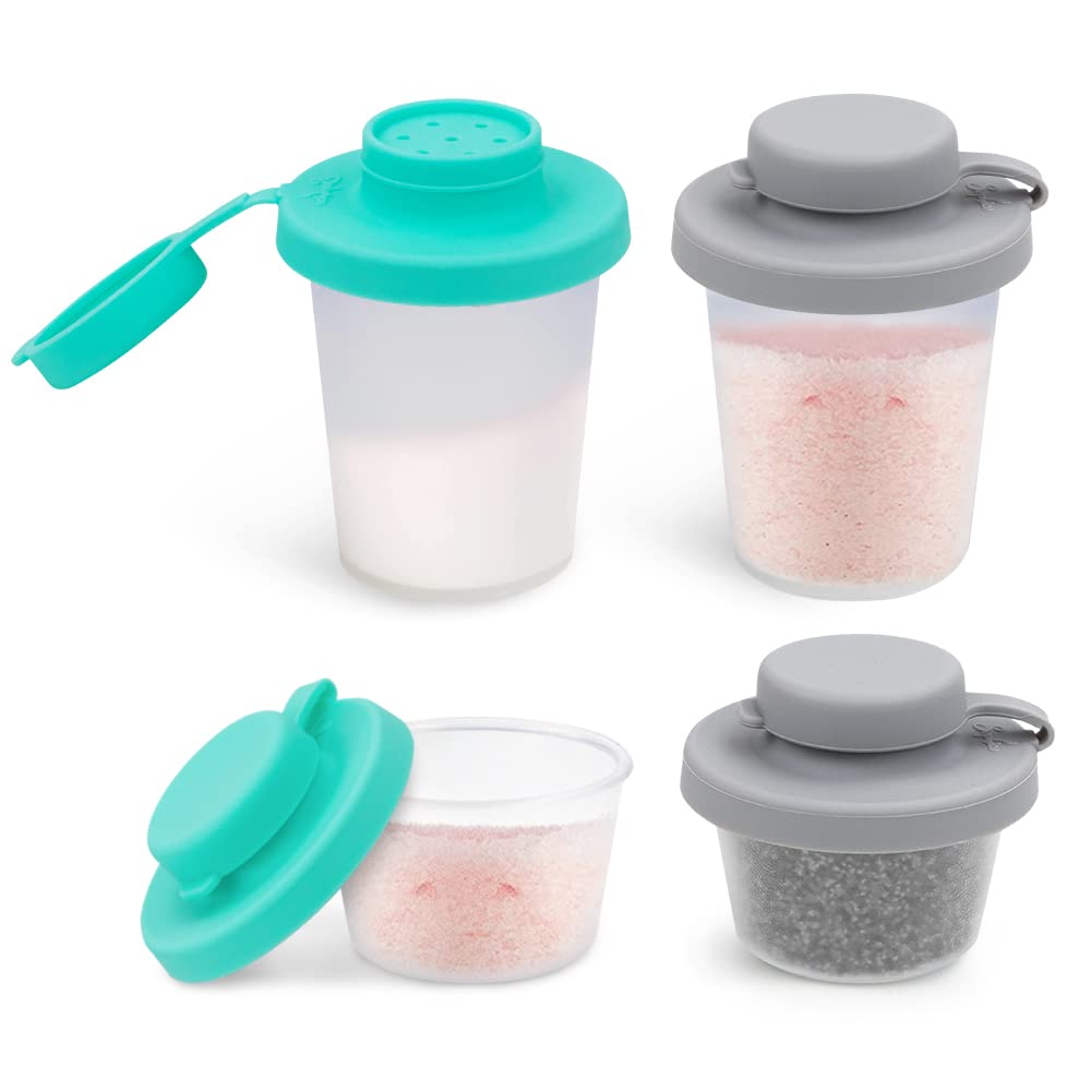 SOPHICO 3.2 & 4.5oz Salt and Pepper Shaker,With Moisture Proof silicone lid