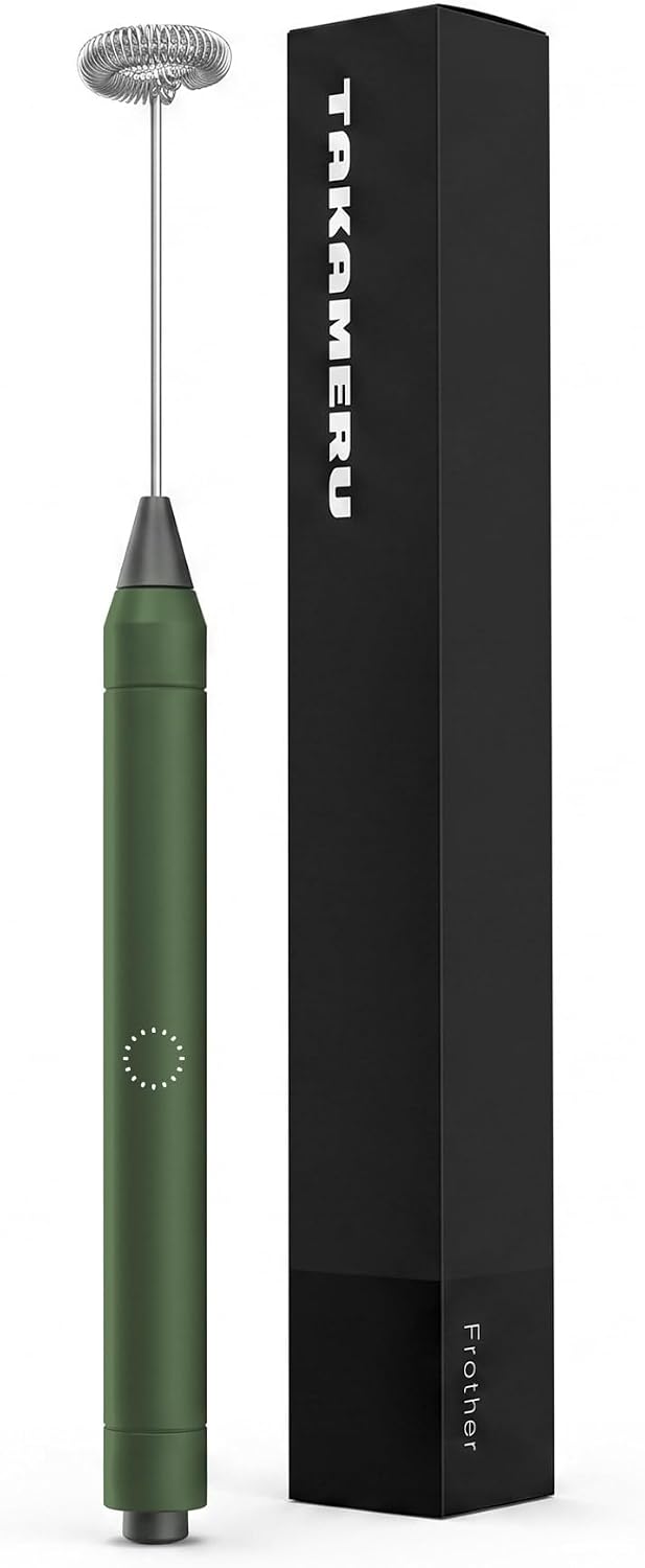 Handheld Milk Frother & Drink Mixer, 23000 RPM for Coffee, Matcha & Mixed Drinks, Green