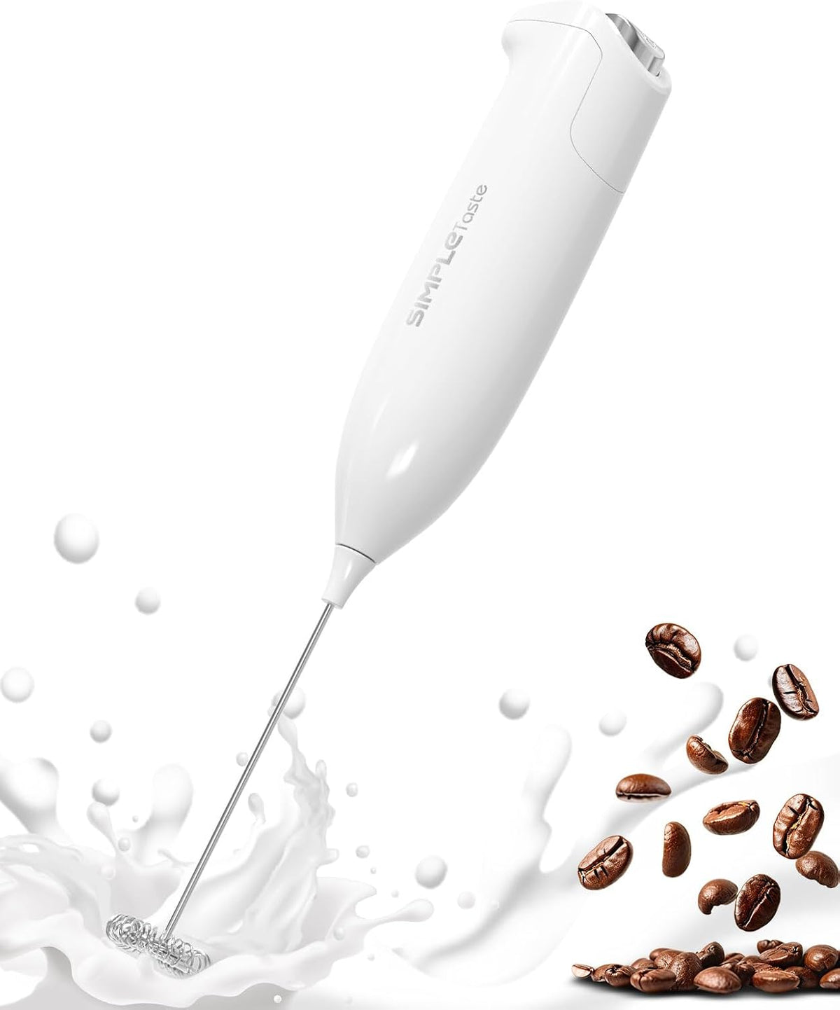 SIMPLETASTE Milk Frother Handheld Electric Foam Maker Battery Operated