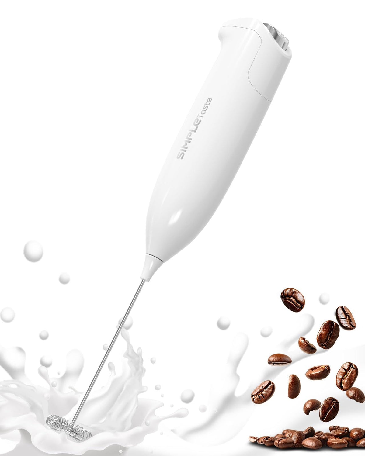 SIMPLETASTE Milk Frother Handheld Electric Foam Maker Battery Operated