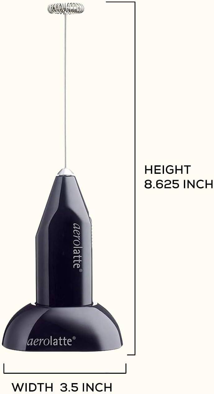 Aerolatte Milk Frother with Counter Stand, The Original Steam-Free Frother, Black
