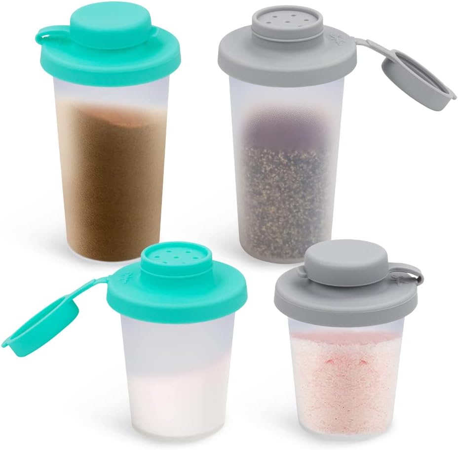 SOPHICO 3.2 & 4.5oz Salt and Pepper Shaker,With Moisture Proof silicone lid