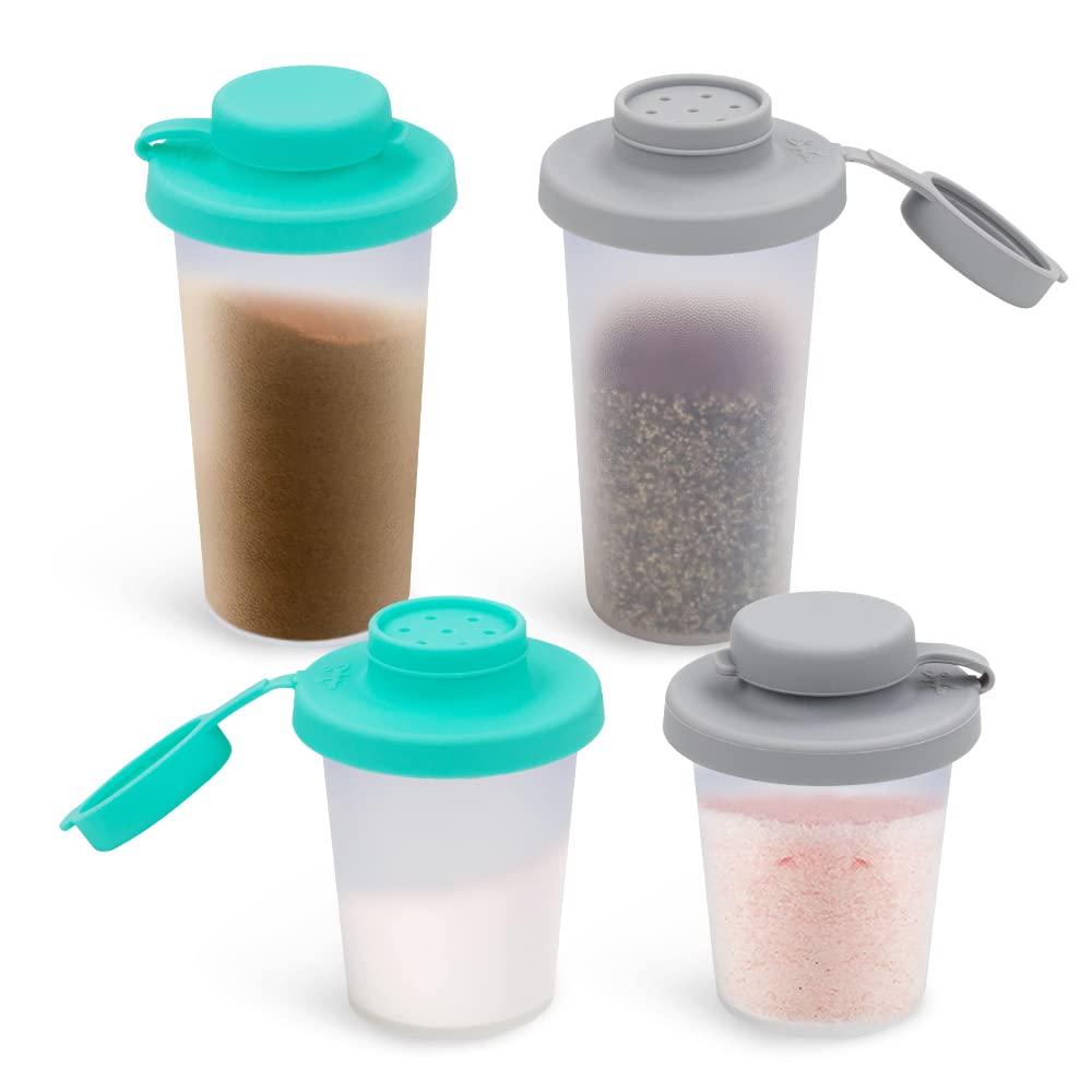 SOPHICO 3.2 & 4.5oz Salt and Pepper Shaker,With Moisture Proof silicone lid