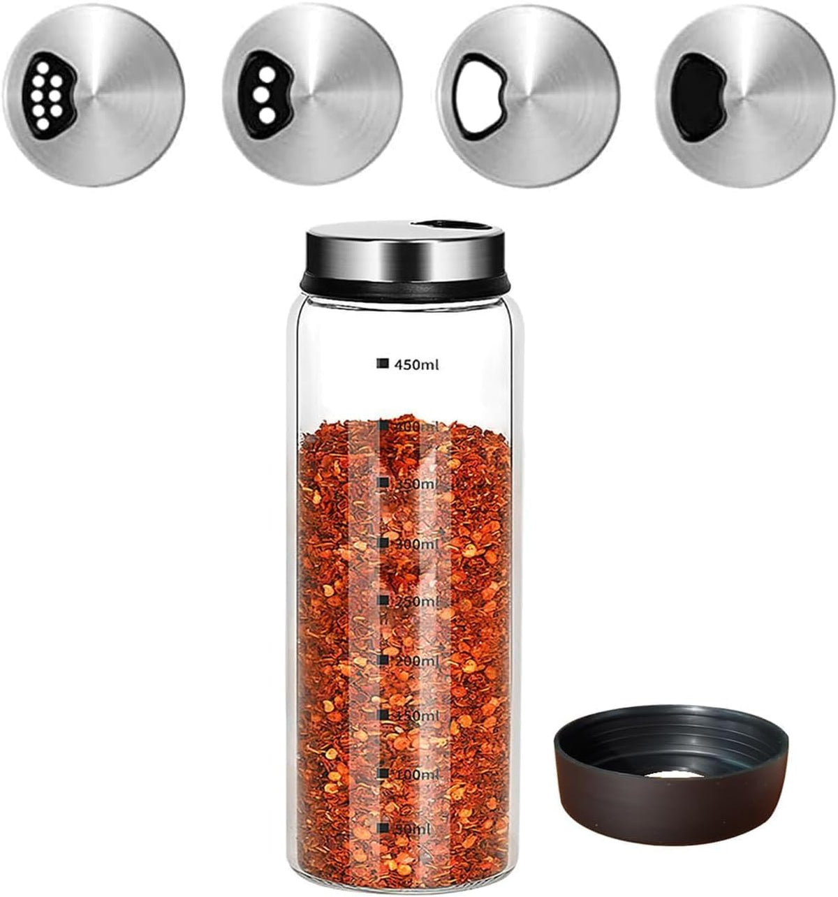 15 oz Large Salt Pepper Shakers with 3 Adjustable Outlet Holes