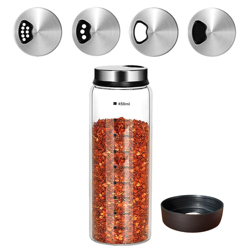 Verdental 7 oz Salt Pepper Shakers with 3 Adjustable Outlet Holes