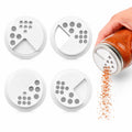 Adjustable Spice Shaker Lids for Mason Jars | 4 Pack Plastic Seasoning Jar Lids with Shaker & Pour Options | Refillable Spice Dispenser Tops for Herbs, Salt & Pepper (Regular Mouth Lids)