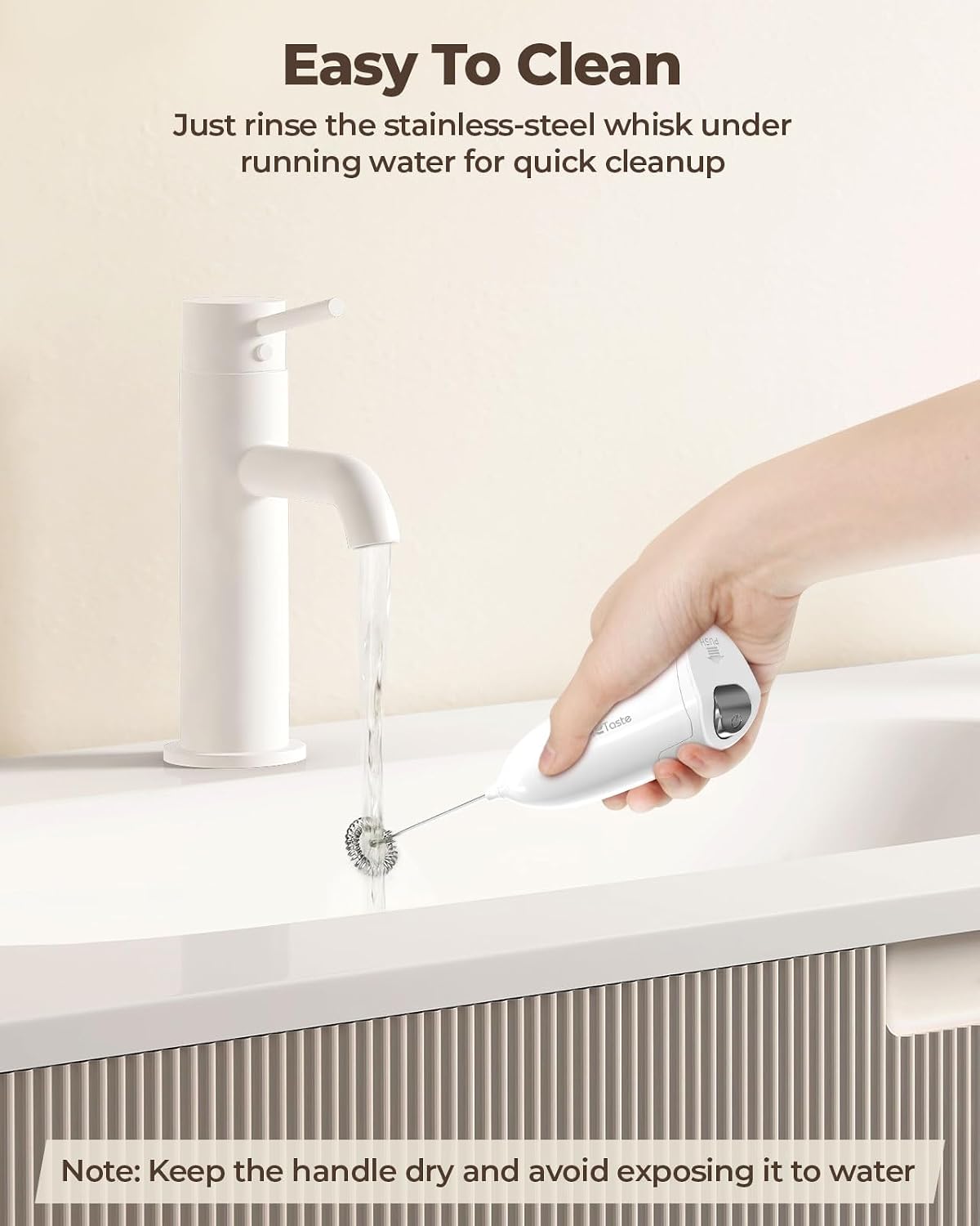 SIMPLETASTE Milk Frother Handheld Electric Foam Maker Battery Operated