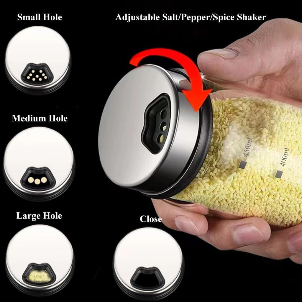 15 oz Large Salt Pepper Shakers with 3 Adjustable Outlet Holes