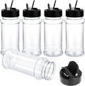 Molain 5 PCS Empty Spice Jars 3oz with Shaker Lids Plastic Seasoning Containers Clear Seasoning Bottles to Pour or Shake for Spice, Powders, Peppers, Salt for Spice Rack, Drawer, Cabinet