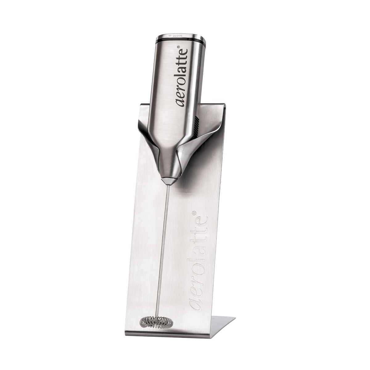 Aerolatte Steam-Free Milk Frother, Satin Finish, 18/8 Stainless Steel Whisk, BPA-Free Plastic Housing, Batteries Included