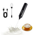 FoodVille MF05 Rechargeable Milk Frother USB Charging Handheld Foam Maker with Stainless Balloon Whisk for Cappuccino, Latte, Bulletproof Coffee, Keto Diet, Protein Powder, Matcha (Black)