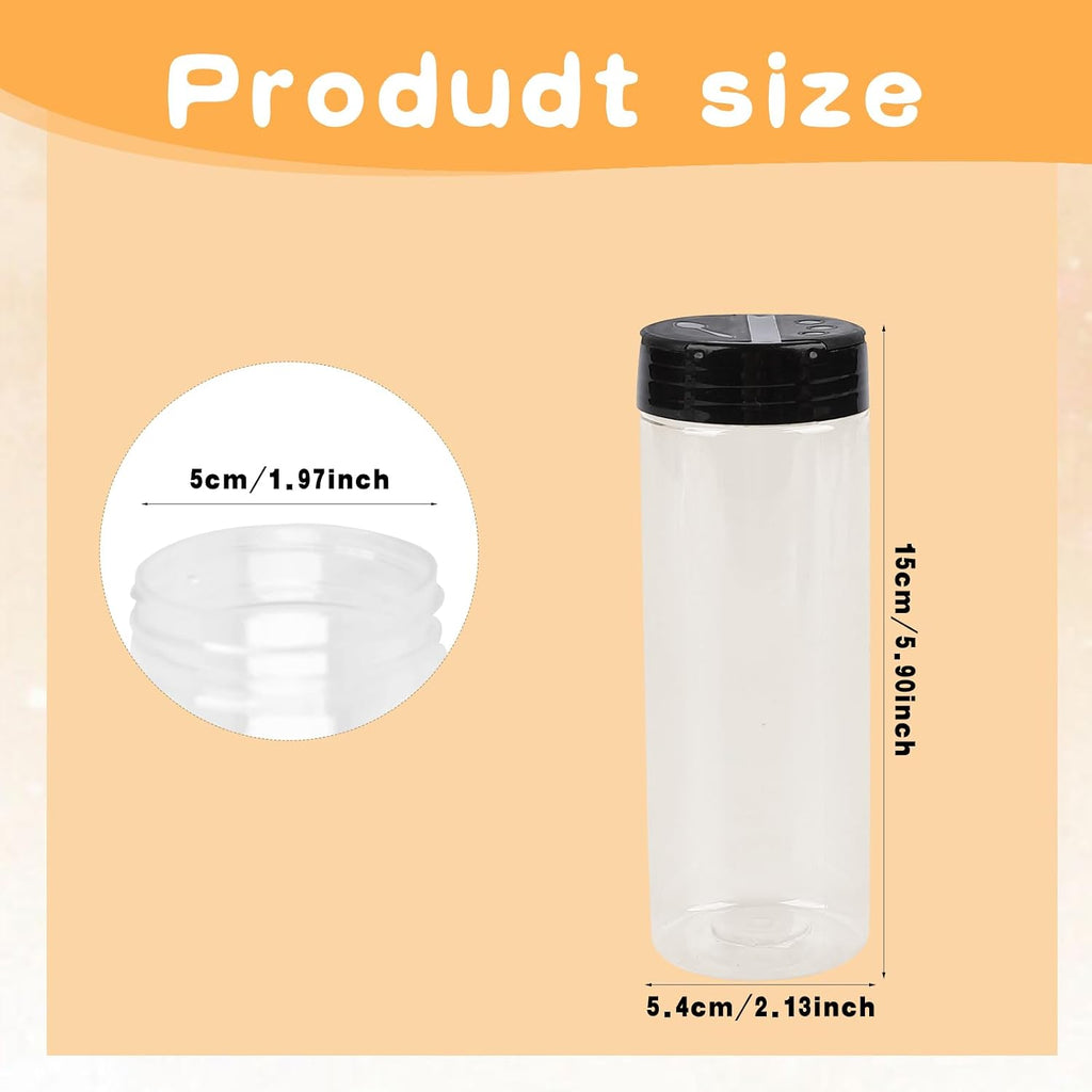 15 Pack 8.5 oz Plastic Spice Jars with Shaker Lids