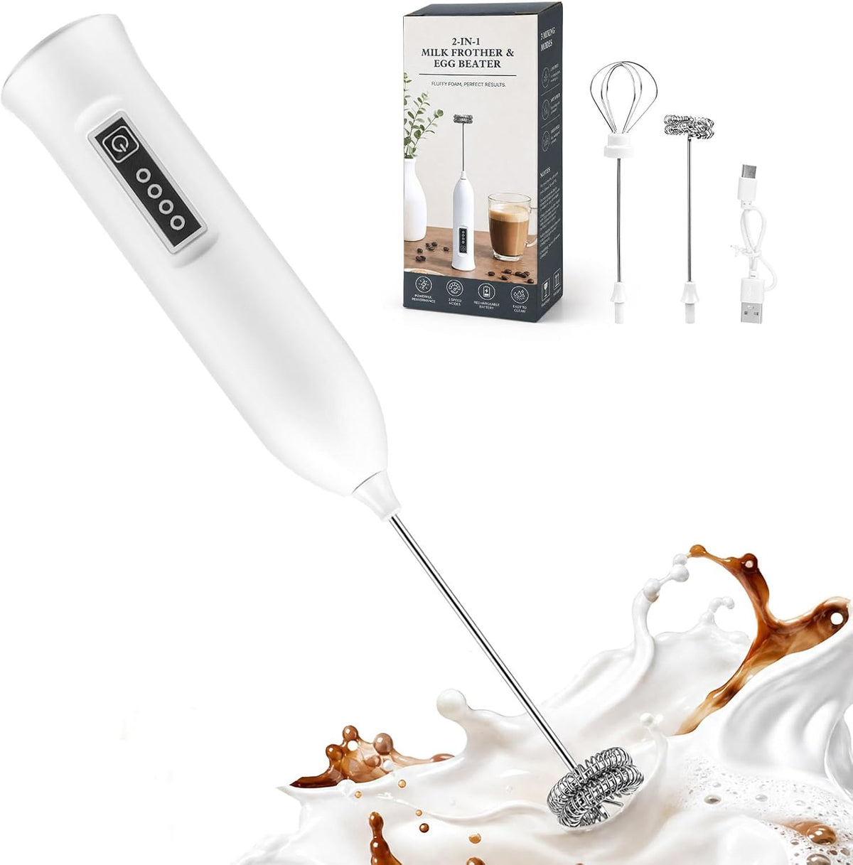 3-Speed Handheld Milk Frother with Premium Gift Box, Frother Wand
