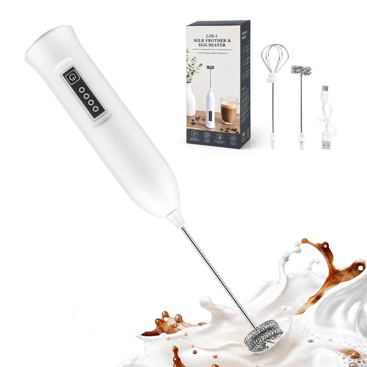 3-Speed Handheld Milk Frother with Premium Gift Box, Frother Wand