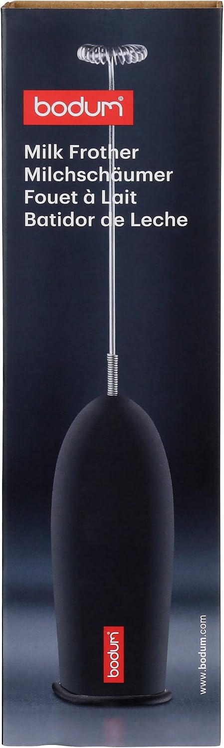 Bodum Schiuma Battery Operated Milk Frother for Coffee, Lattes, Hot Chocolate, Mocha, Cappuccino, Black