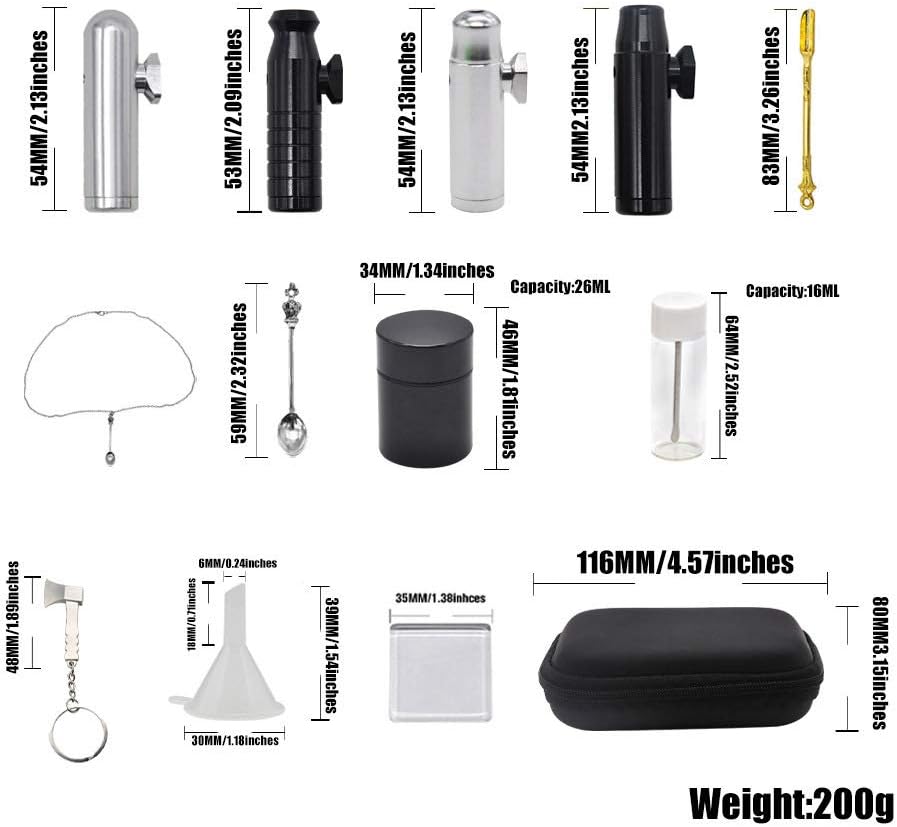 Kitchen Spice Dispenser Set with Storage Pouch (Silver & Black)