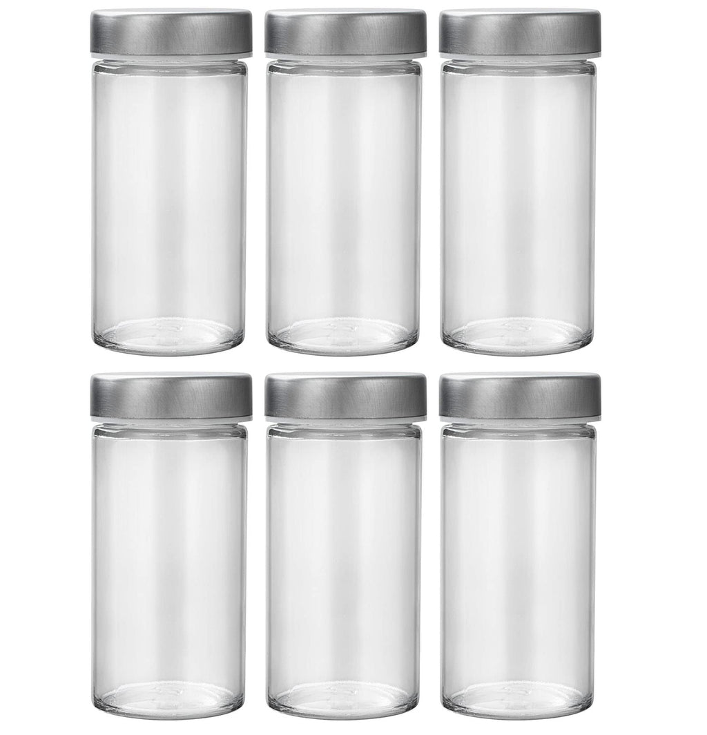 Tianifa 2 Pcs Black Spice Jars, 3 oz Glass Seasoning Bottles, Spices Container, Empty Spice Jars, Round Spice Bottles with Airtight Plastic Caps with Shaker Lids (2, clear)