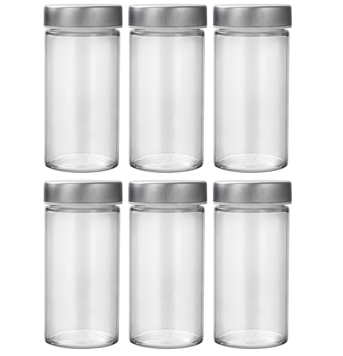Tianifa 2 Pcs Black Spice Jars, 3 oz Glass Seasoning Bottles, Spices Container, Empty Spice Jars, Round Spice Bottles with Airtight Plastic Caps with Shaker Lids (2, clear)