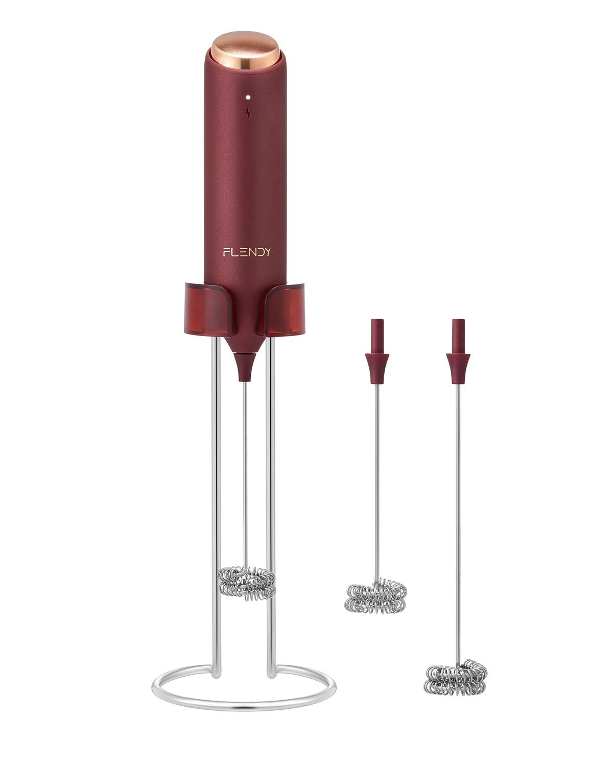 Flendy Rechargeable Milk Frother Handheld with Charging Stand