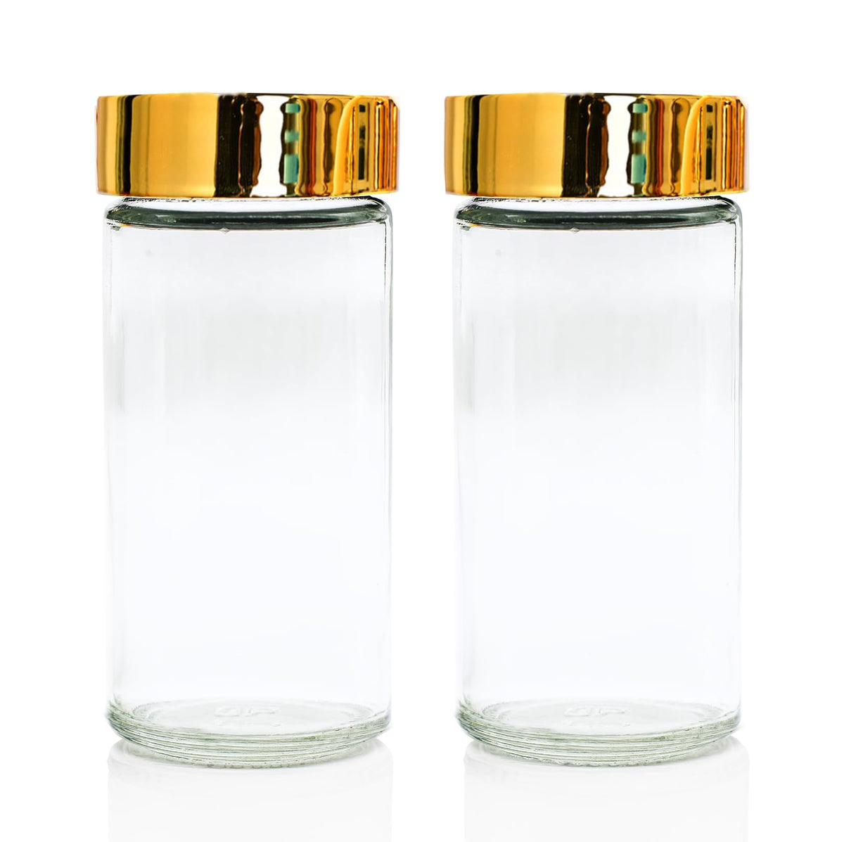Tianifa 2 Pcs Black Spice Jars, 3 oz Glass Seasoning Bottles, Spices Container, Empty Spice Jars, Round Spice Bottles with Airtight Plastic Caps with Shaker Lids (2, clear)