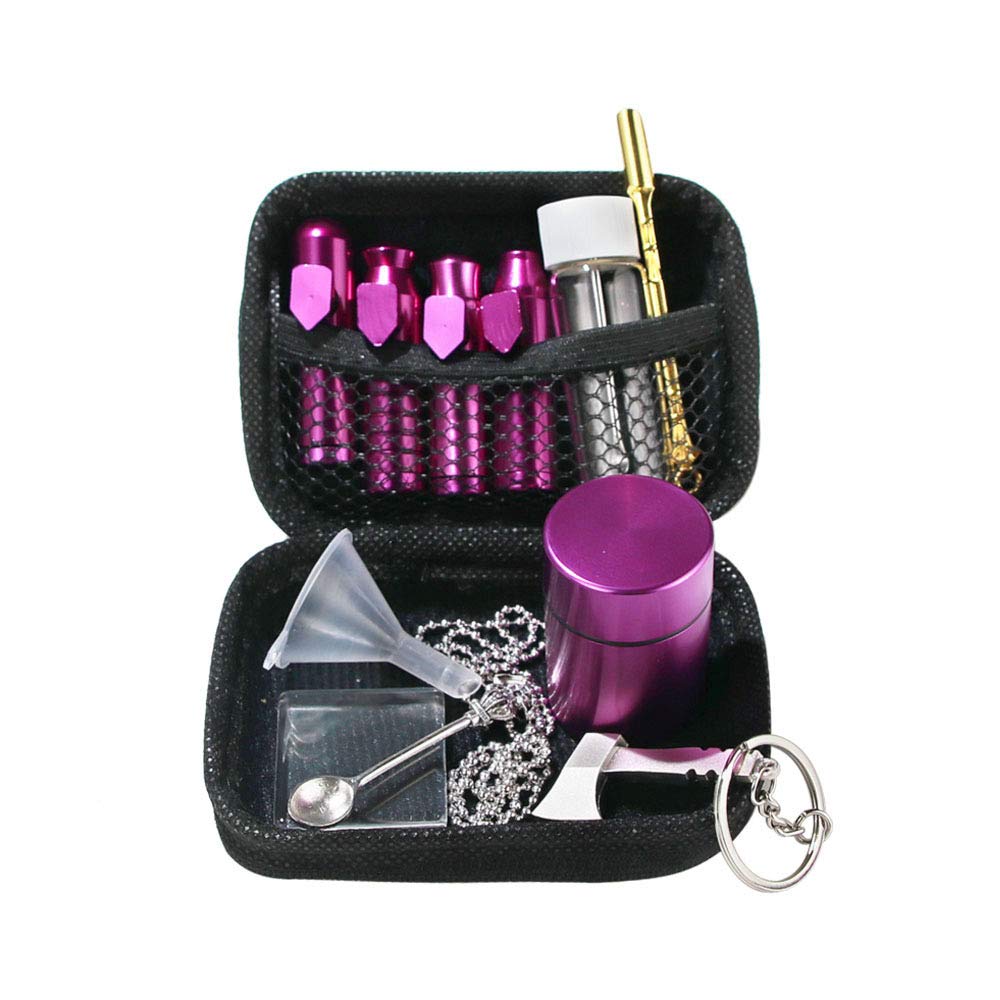 Kitchen Spice Dispenser Set with Storage Pouch (Silver & Black)