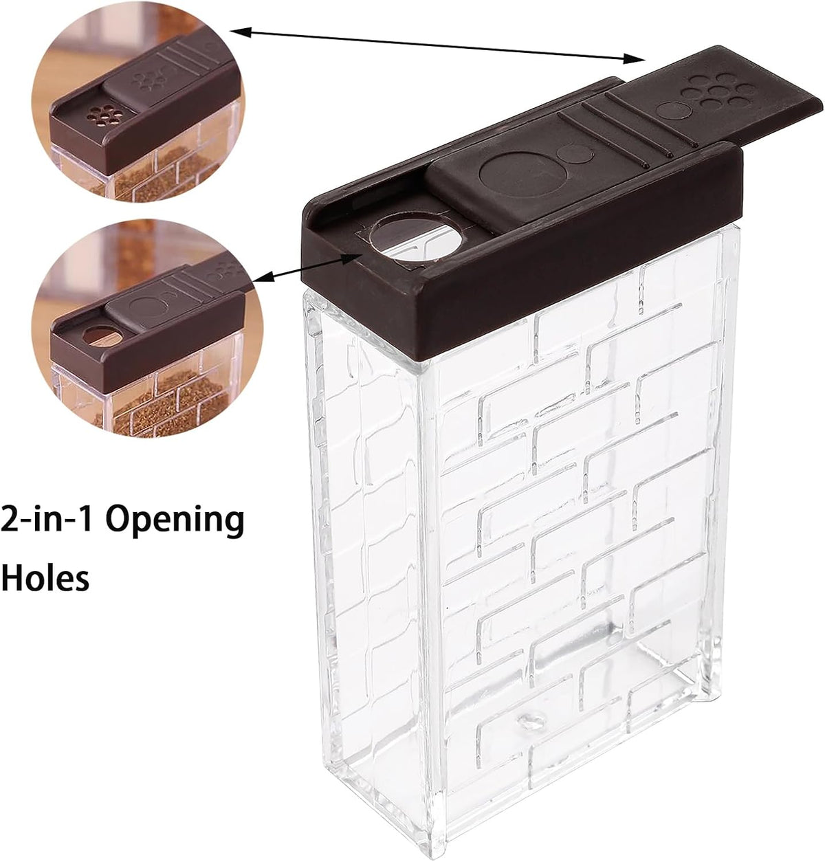 TOPZEA 12 Pcs Spice Shaker Jars, Plastic Seasoning Containers Dispenser Travel Seasoning Box with 2-in-1 Lids Empty Condiment Set for Storage Spice, Salt and Pepper, Clear