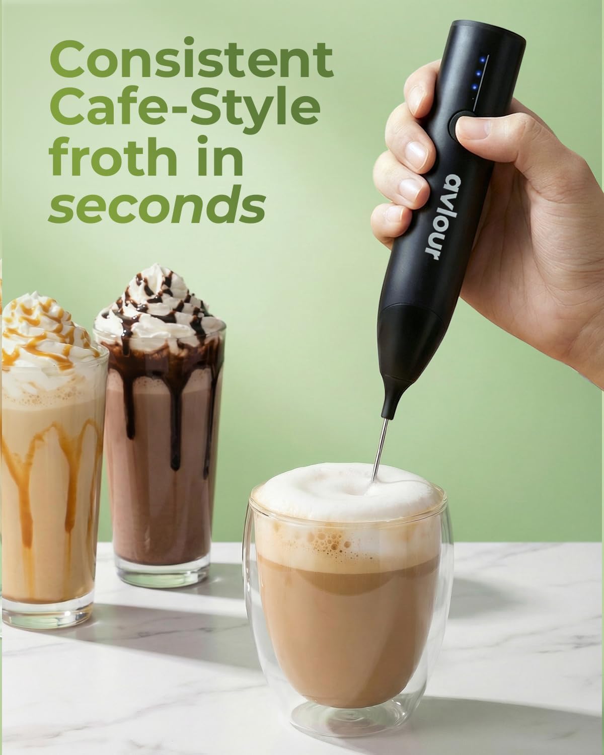 Electric Milk Frother Handheld Rechargeable, Handheld Foam Maker