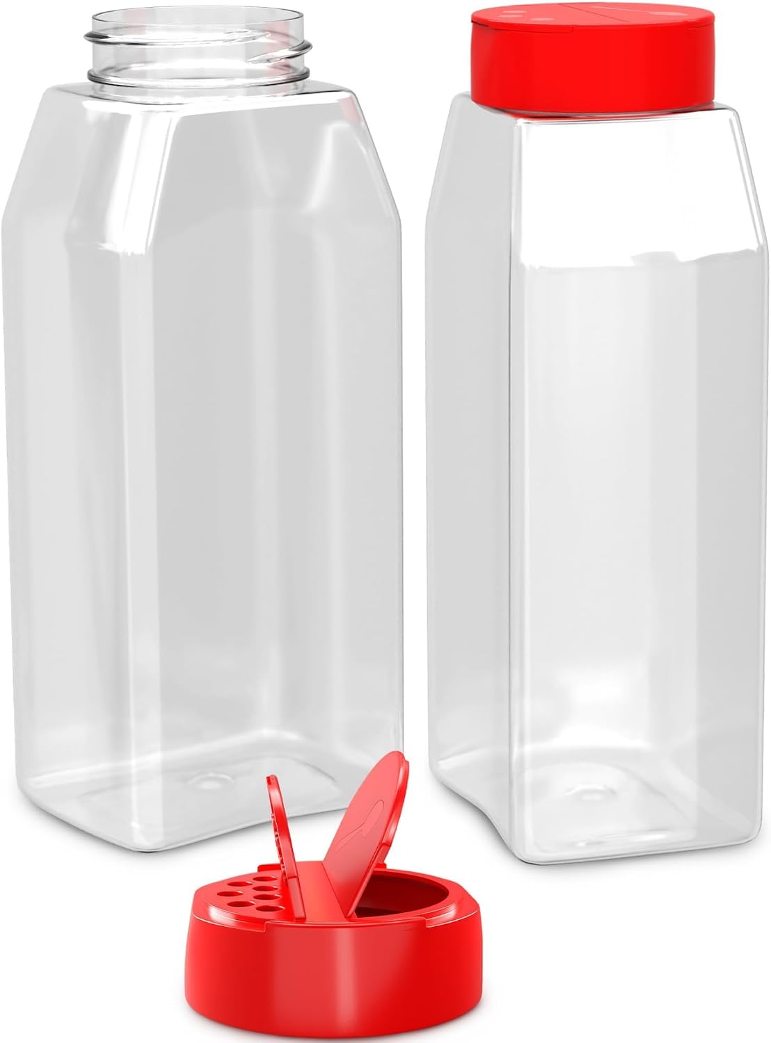 Reluen Large Seasoning Shaker Set of 2, 32 Oz Airtight Wide Mouth, Dual Lid