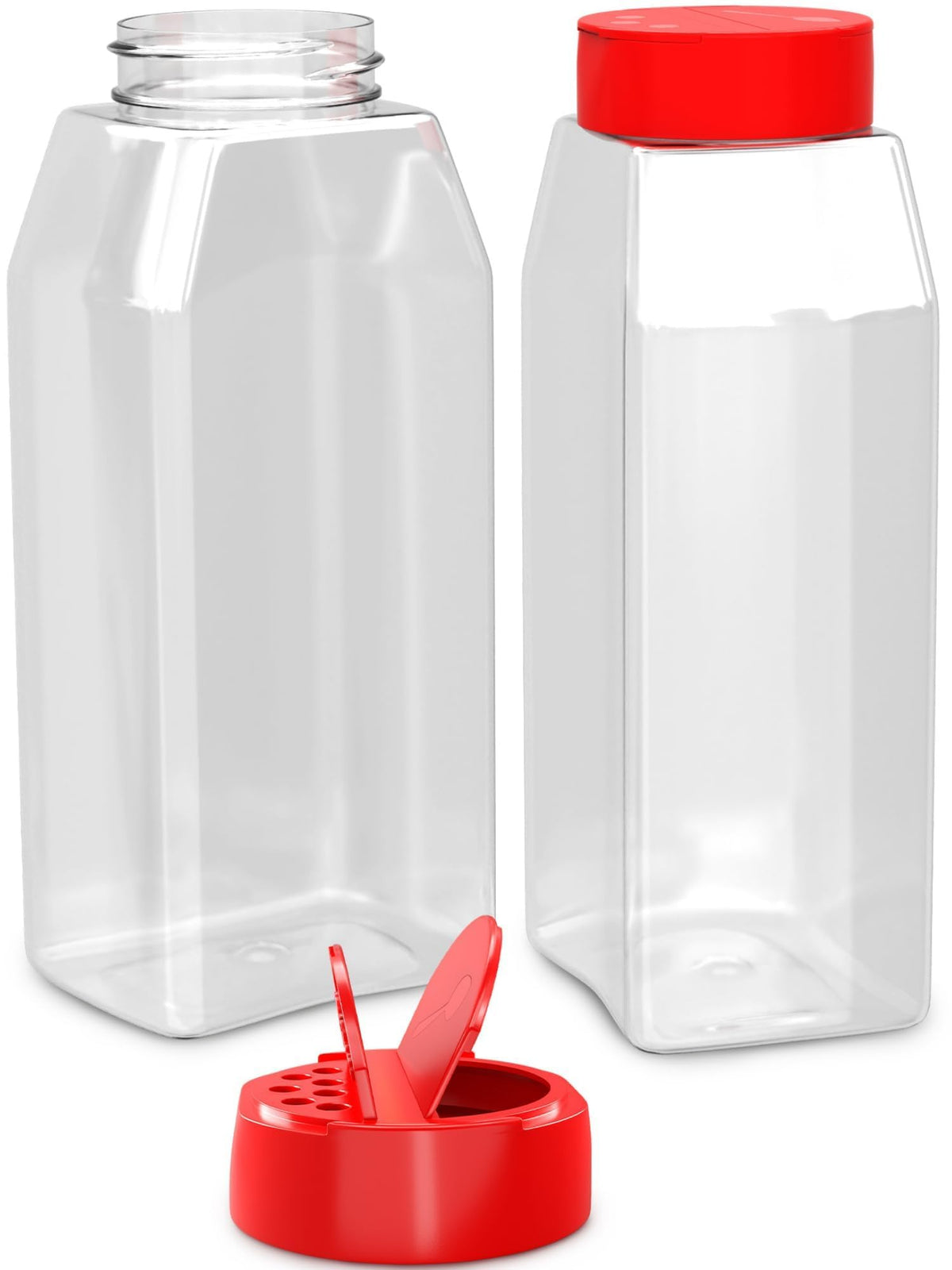 Reluen Large Seasoning Shaker Set of 2, 32 Oz Airtight Wide Mouth, Dual Lid