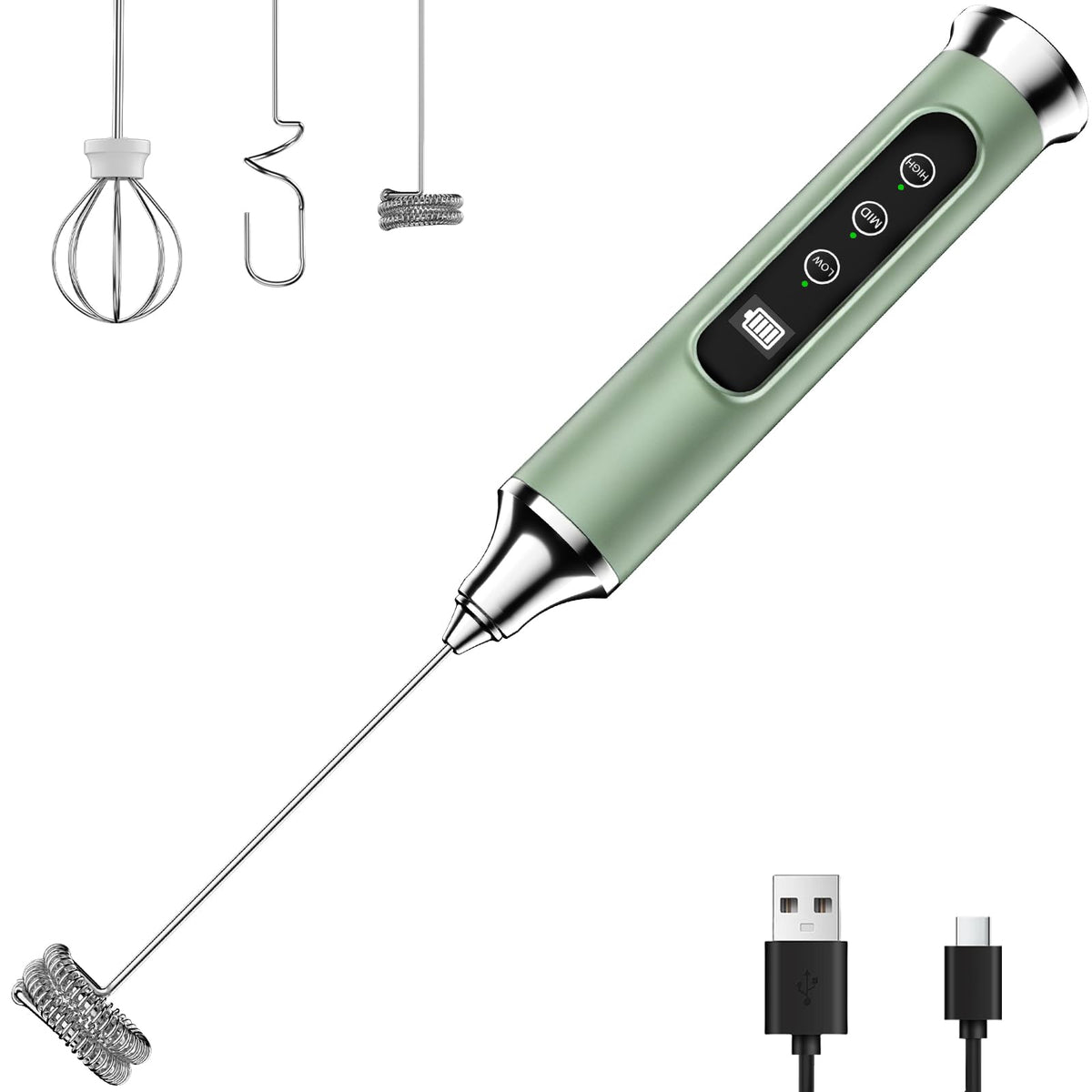 YUSWKO Milk Frother Wand for Coffee, Coffee Frother Handheld Drink Mixer