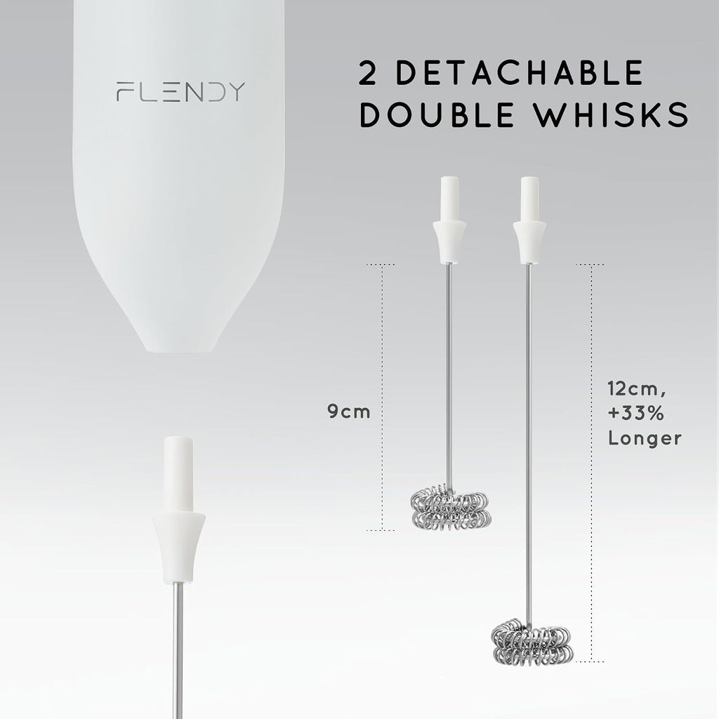 Flendy Rechargeable Milk Frother Handheld with Charging Stand