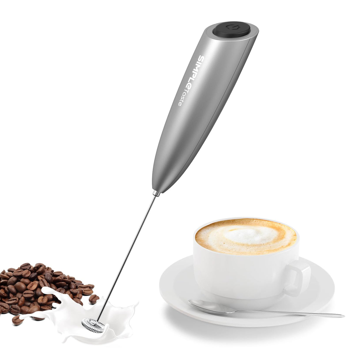 SIMPLETASTE Milk Frother Handheld Electric Foam Maker Battery Operated