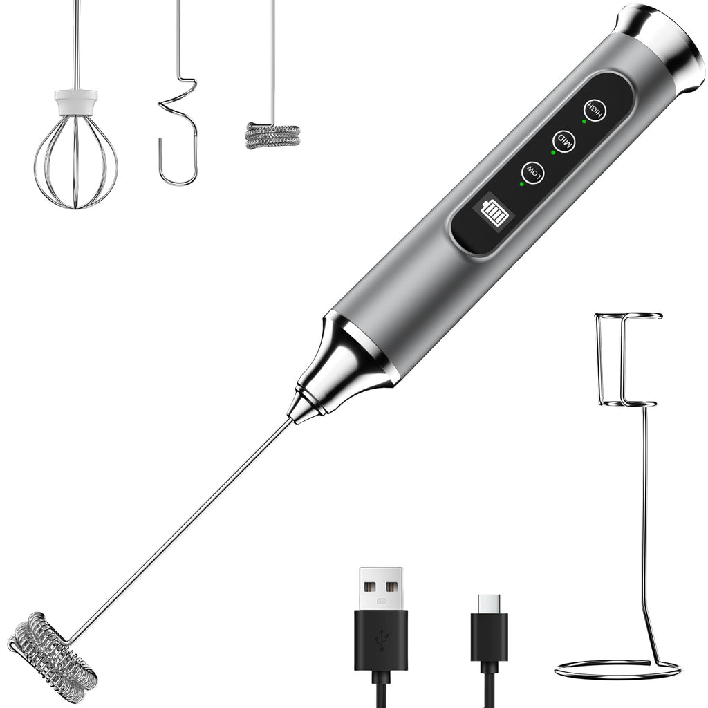 YUSWKO Milk Frother Wand for Coffee, Coffee Frother Handheld Drink Mixer