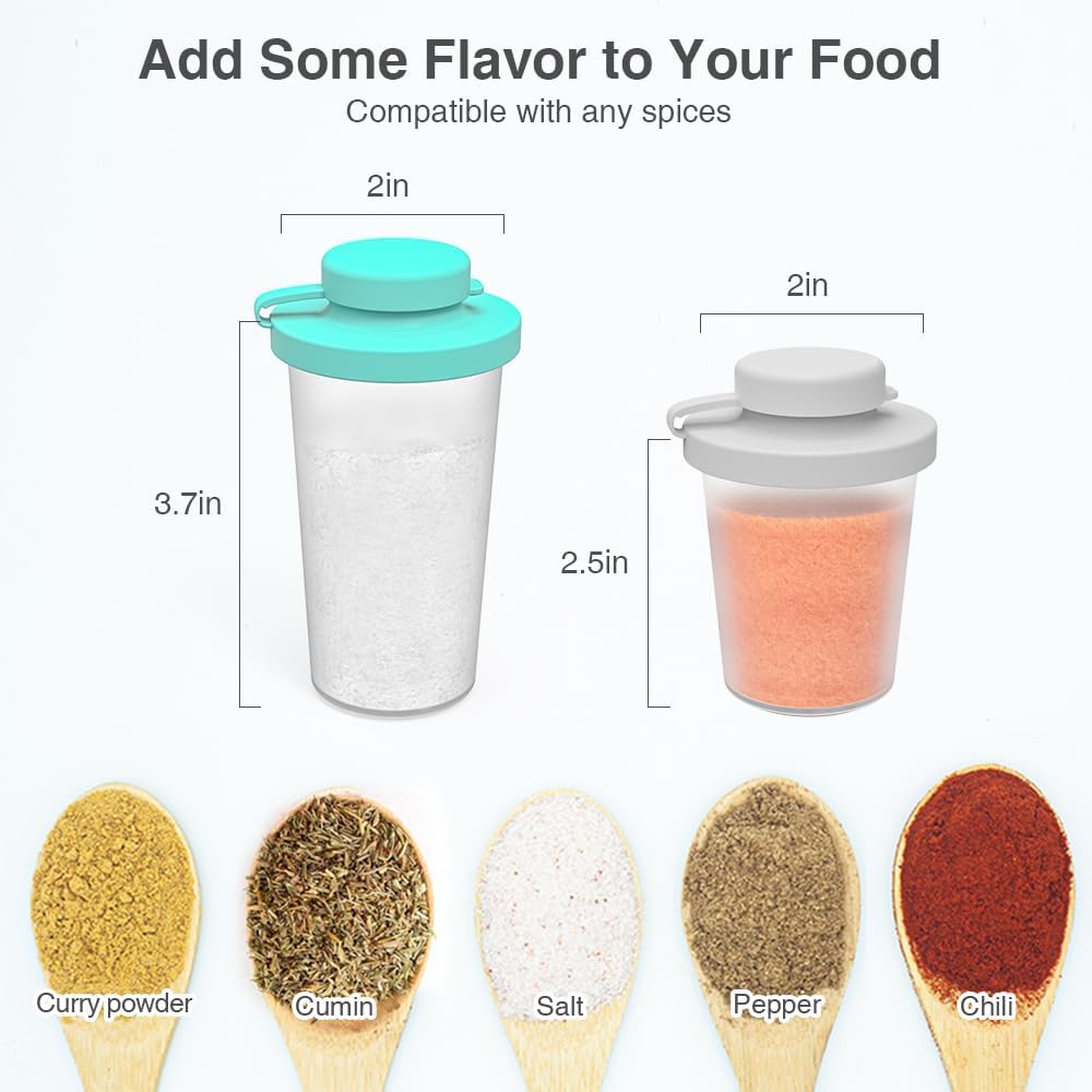 SOPHICO 3.2 & 4.5oz Salt and Pepper Shaker,With Moisture Proof silicone lid