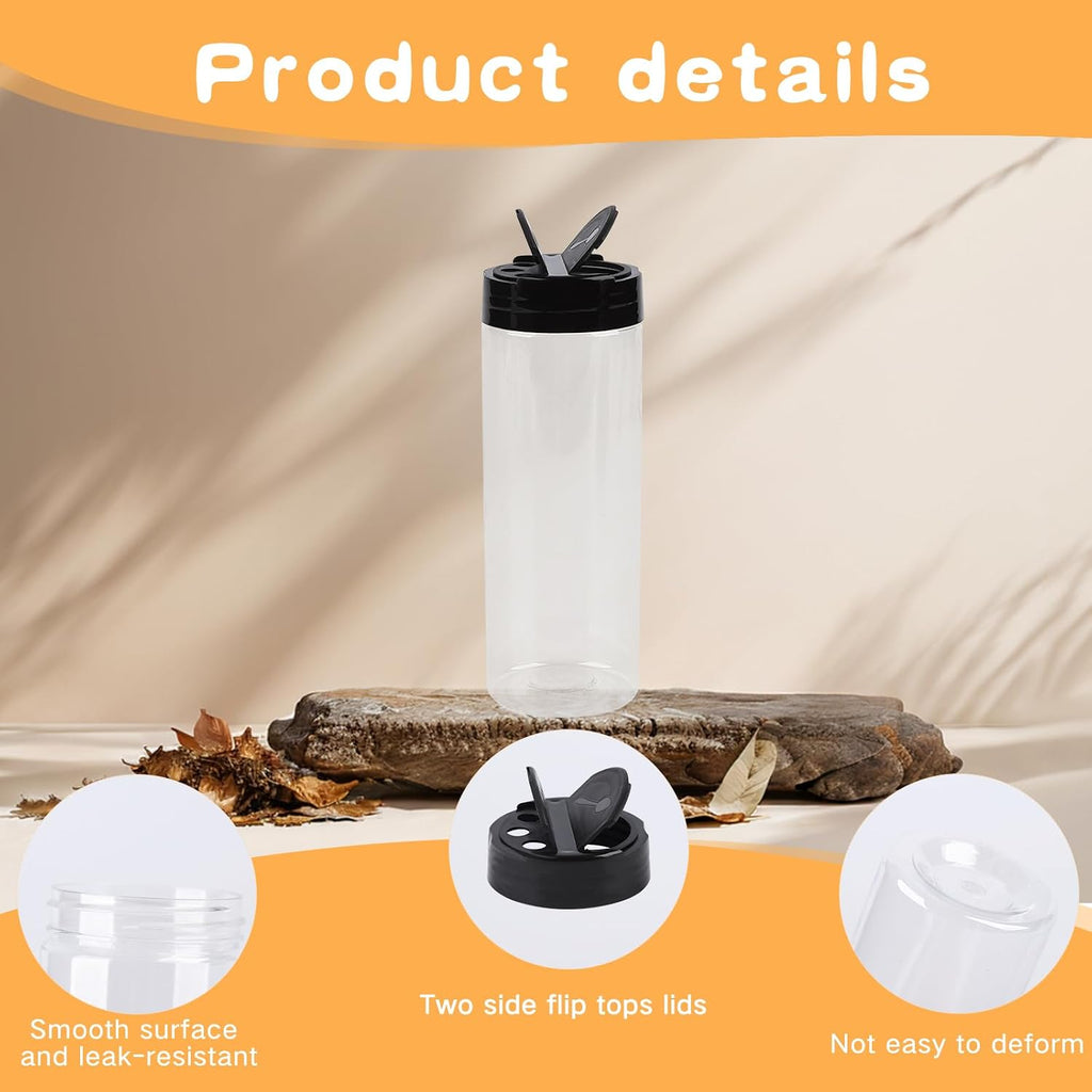 15 Pack 8.5 oz Plastic Spice Jars with Shaker Lids