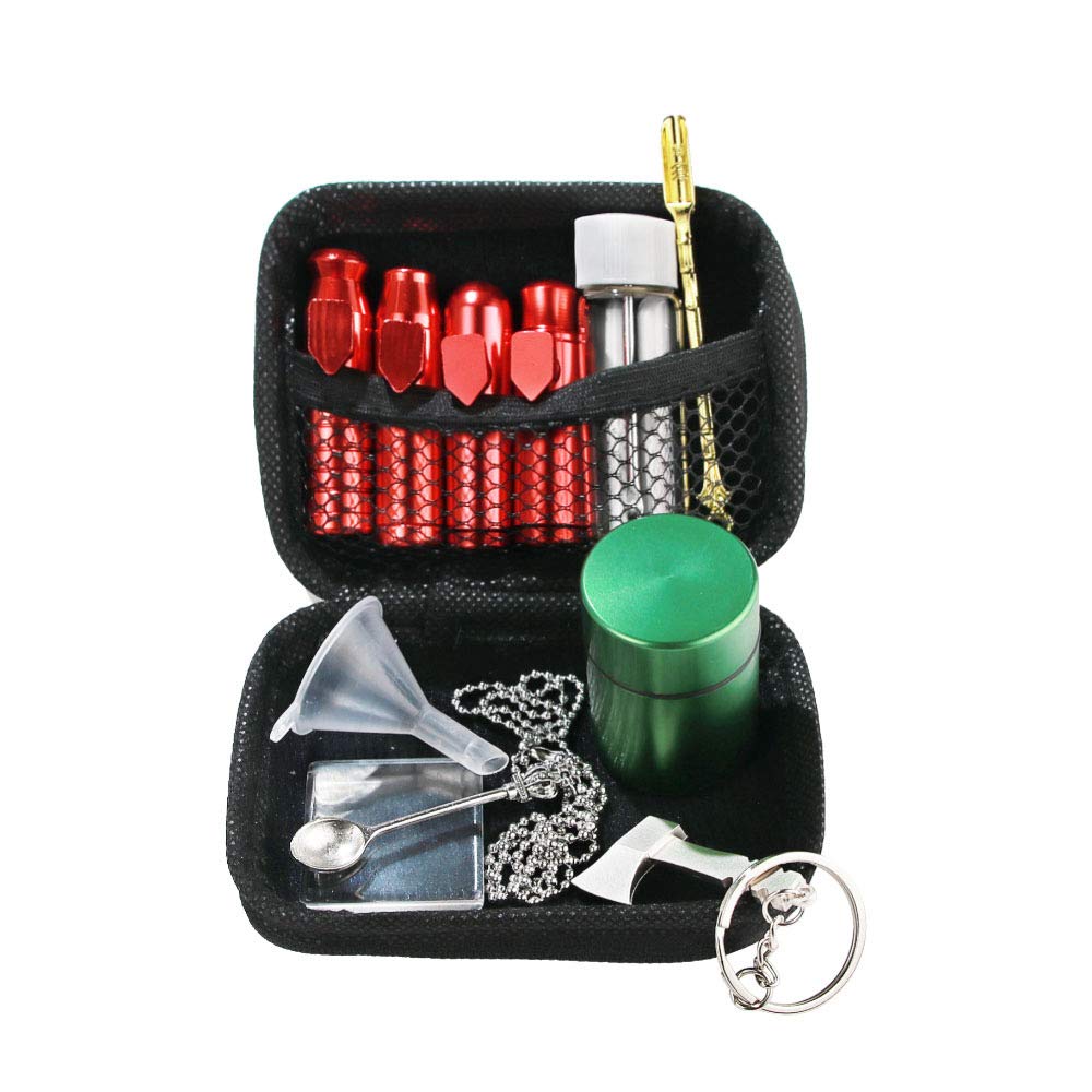 Kitchen Spice Dispenser Set with Storage Pouch (Silver & Black)