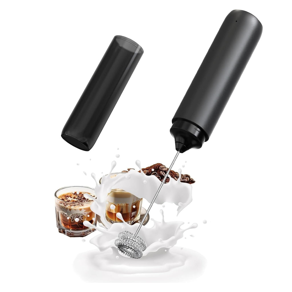 Rechargeable Milk Frother, Handheld Coffee Frother Wand Drink Mixer with Cover, Electric Whisk Coffee Mixer for Matcha Lattes Cappuccino Hot Chocolate