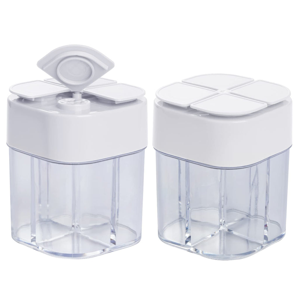 2 Pack Spice Container Salt and Pepper Seasoning Shaker Jars White Grey