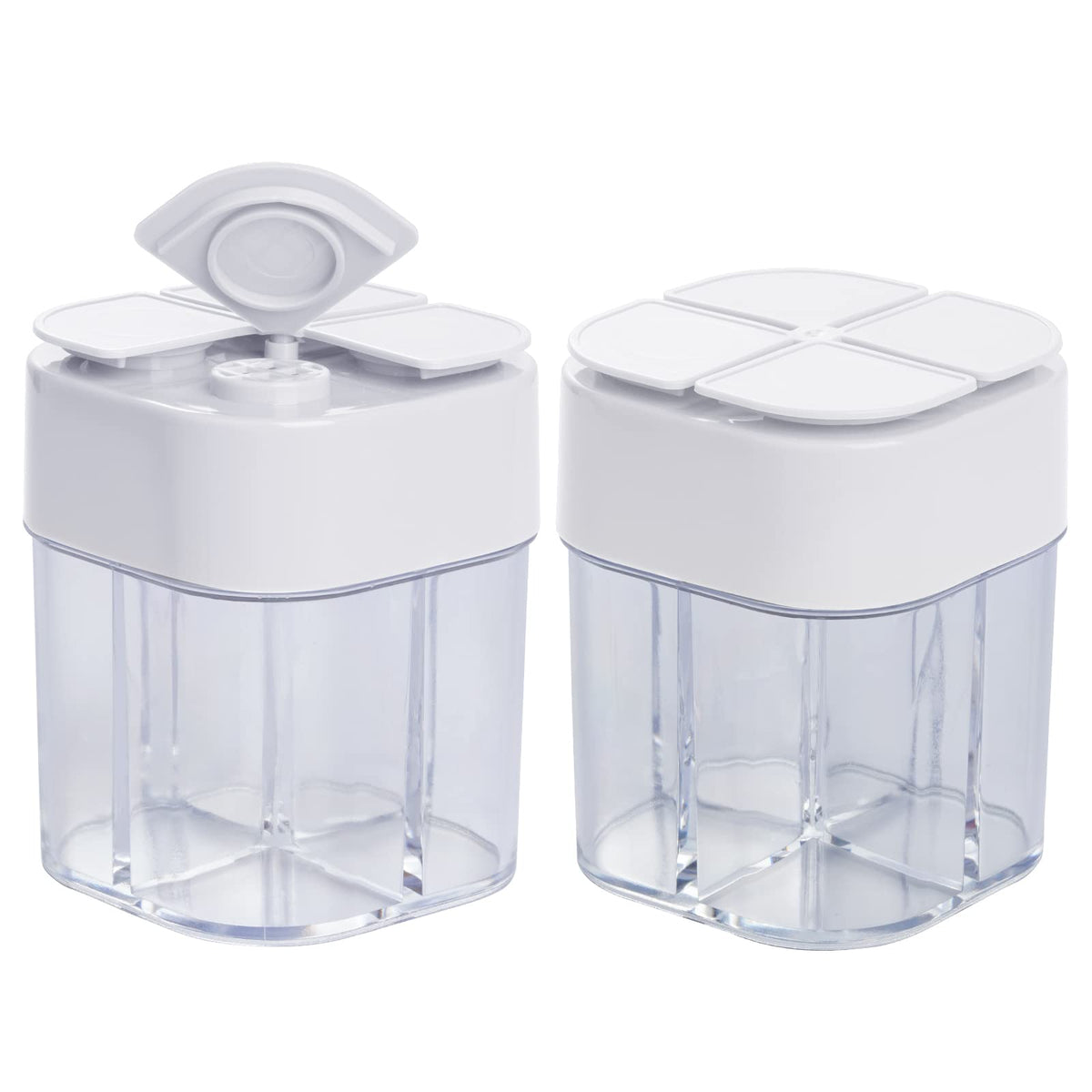 2 Pack Spice Container Salt and Pepper Seasoning Shaker Jars White Grey