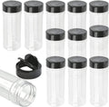 12 Pack Plastic Spice Containers, 8oz Plastic Spice Jars with Black Cap, Plastic Spice Bottles With Shaker Lids, Empty Seasoning Bottles Plastic Seasoning Containers for Spice, Herbs and Powders