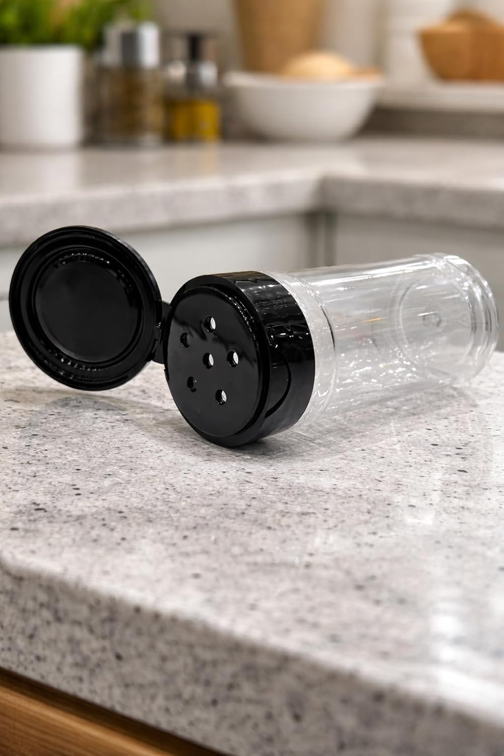 Clear Plastic Spice Shaker Bottle 100ml (6 Pack) – Empty Seasoning Container with Dual Flip Lid, BPA-Free Refillable Spice Jar for Salt, Pepper, Herbs & BBQ Rubs