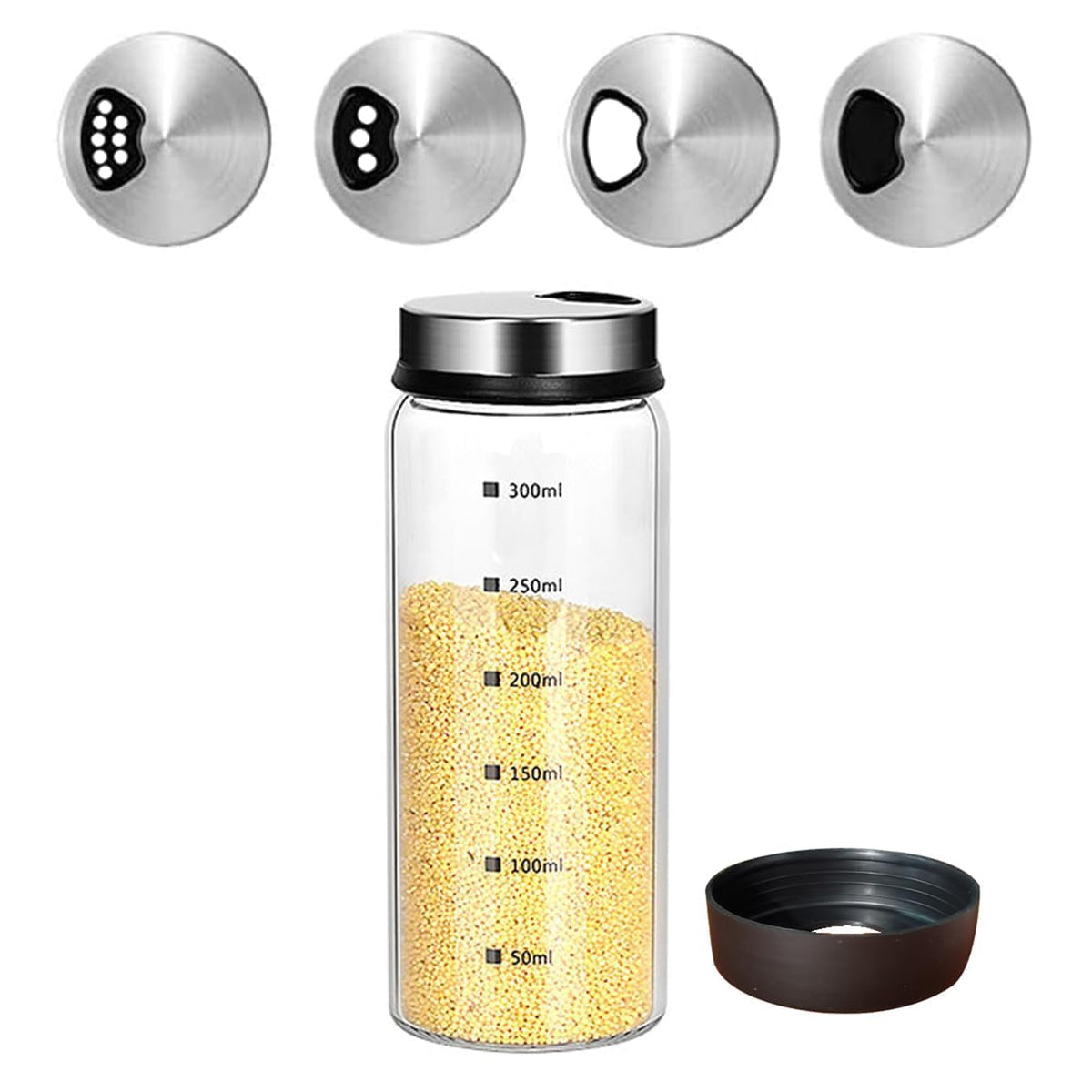 15 oz Large Salt Pepper Shakers with 3 Adjustable Outlet Holes