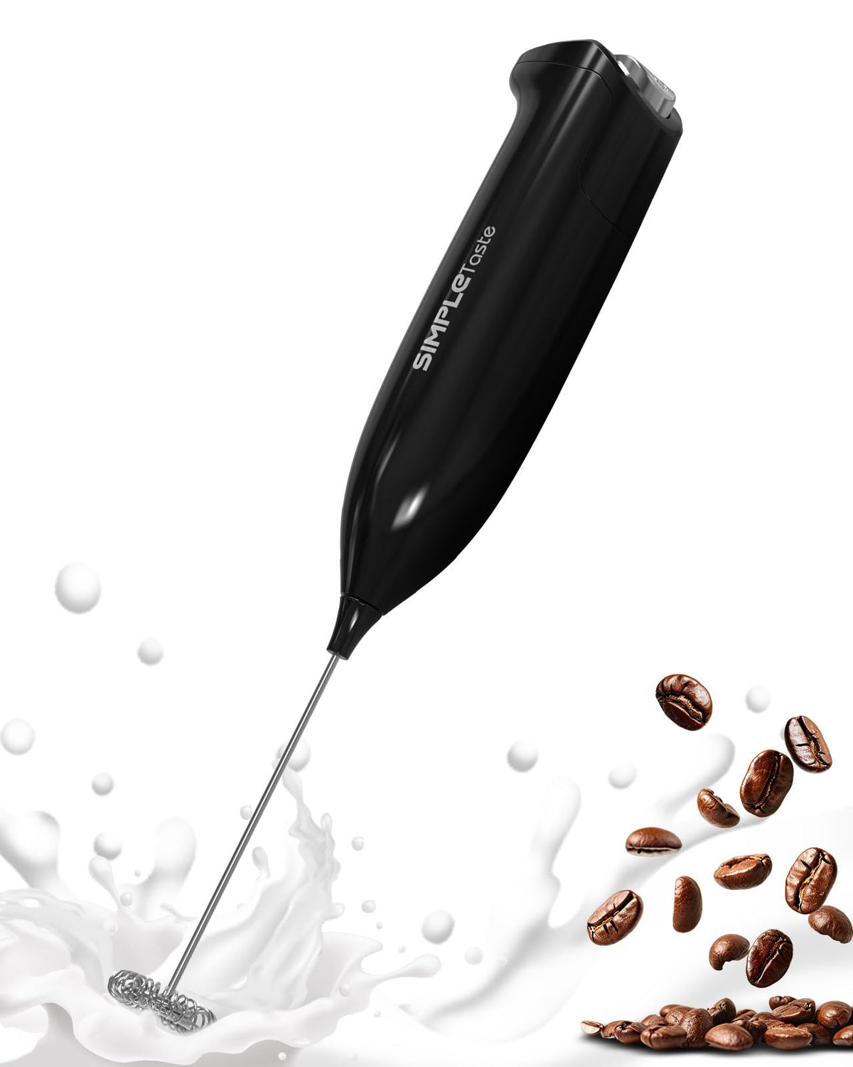 SIMPLETASTE Milk Frother Handheld Electric Foam Maker Battery Operated