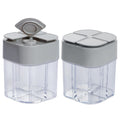 2 Pack Spice Container Salt and Pepper Seasoning Shaker Jars White Grey