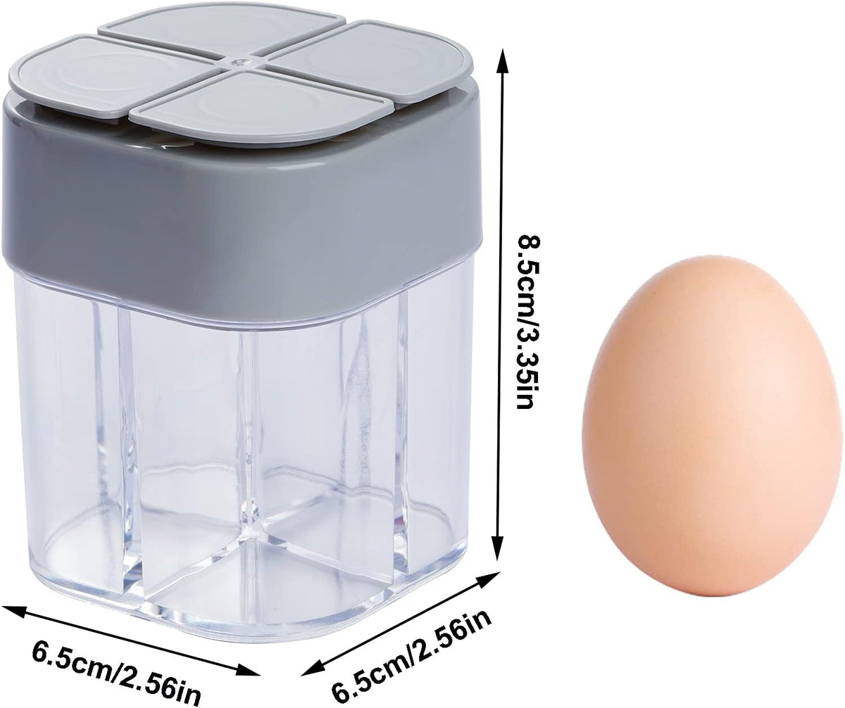 2 Pack Spice Container Salt and Pepper Seasoning Shaker Jars White Grey